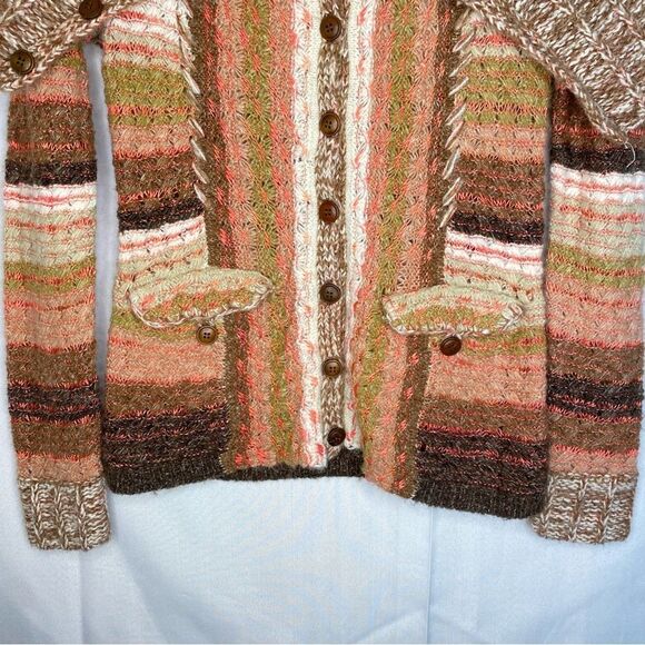 Sleeping on Snow x Anthropologie Cowl Neck Pink/ Brown Cardigan Size Small - Picture 5 of 16